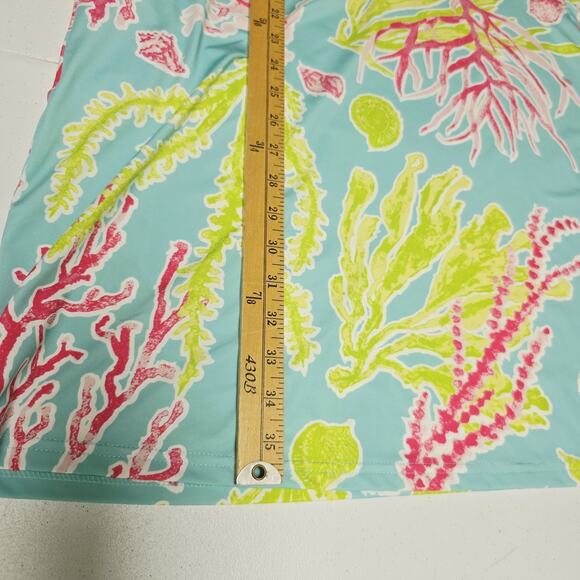 Ana Clare Active Dress Large Preppy Mini Stretch Coral Printed Womens Short Slv - Picture 12 of 12